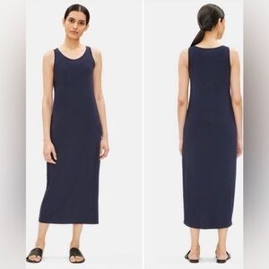 NWOT Eileen Fisher Jersey Tank Lightweight Summer Dress Aqua Blue